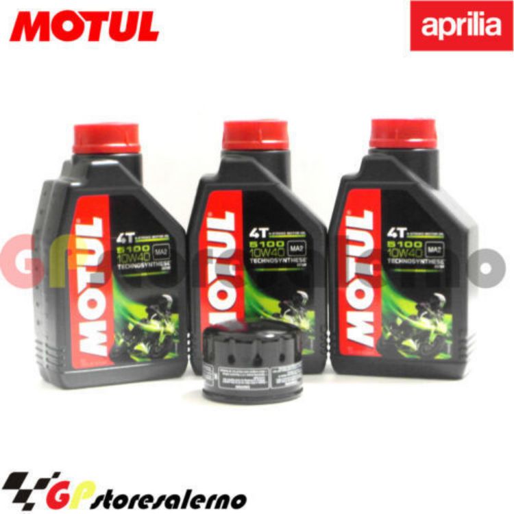 Immagine di KIT TAGLIANDO OLIO + FILTRO MOTUL 5100 10W40 3 LITRI APRILIA SL 750 SHIVER / ABS DAL 2007 AL 2016