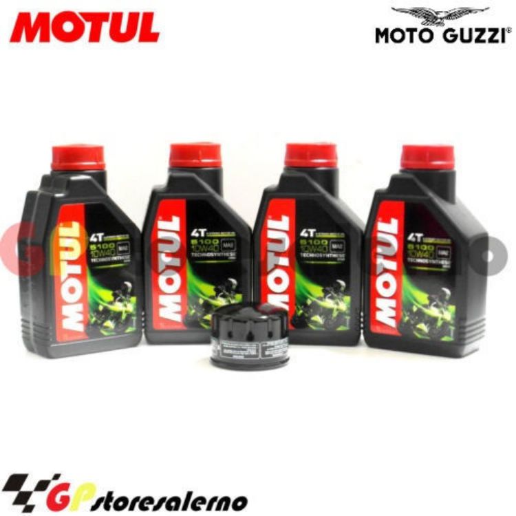 Immagine di KIT TAGLIANDO OLIO + FILTRO MOTUL 5100 10W40 4 LITRI MOTO GUZZI CALIFORNIA 1400 AUDACE DAL 2015 AL 2017