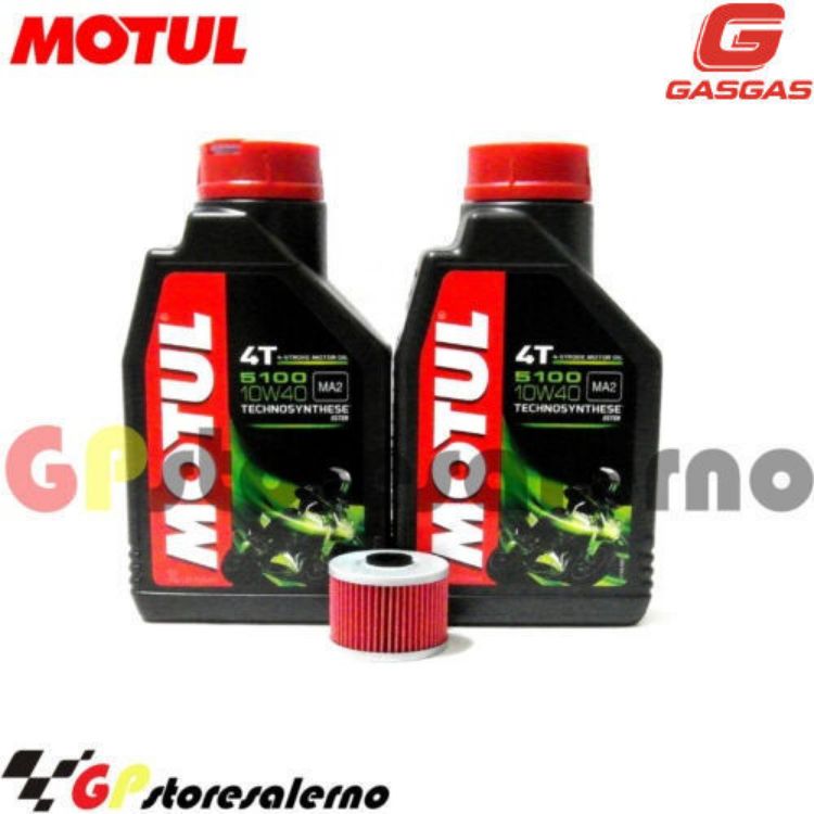 Immagine di KIT TAGLIANDO OLIO + FILTRO MOTUL 5100 10W40 2 LITRI GAS GAS 400 FSE / SM DAL 2003 AL 2007