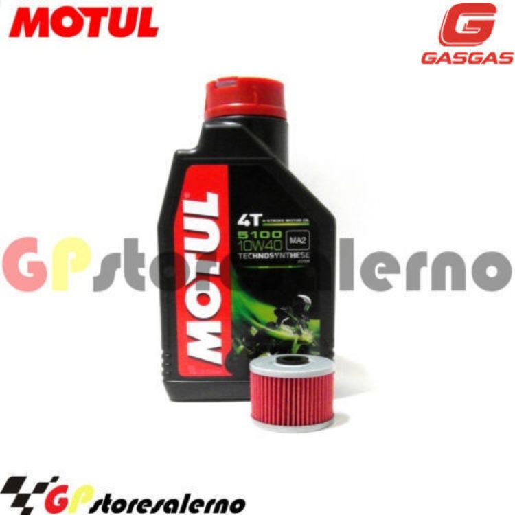 Immagine di KIT TAGLIANDO OLIO + FILTRO MOTUL 5100 10W40 1 LITRO GAS GAS 450 PAMPERA DAL 2007 AL 2008