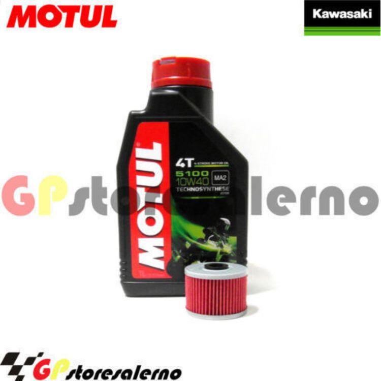 Immagine di KIT TAGLIANDO OLIO + FILTRO MOTUL 5100 10W40 1 LITRO KAWASAKI KSR 110 DAL 2003 AL 2008