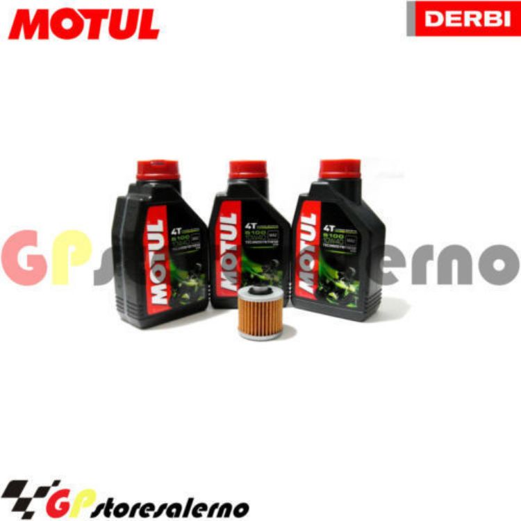 Immagine di KIT TAGLIANDO OLIO + FILTRO MOTUL 5100 10W40 3 LITRI DERBI 660 MULHACEN DAL 2006 AL 2008