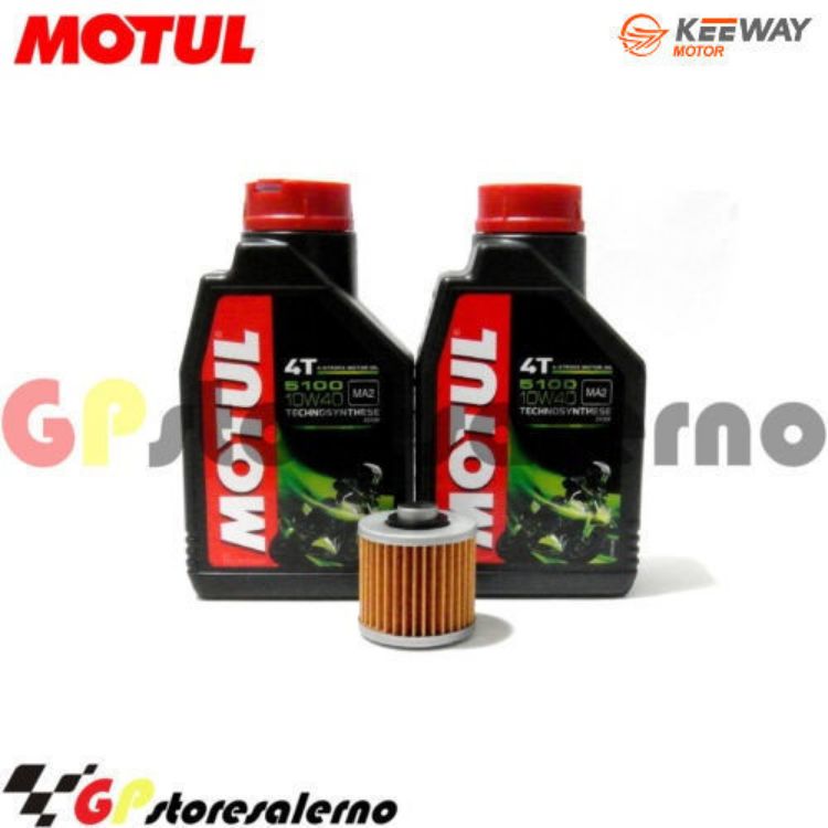 Immagine di KIT TAGLIANDO OLIO + FILTRO MOTUL 5100 10W40 2 LITRI KEEWAY 250 CRUISER 2011