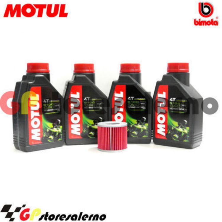 Immagine di KIT TAGLIANDO OLIO + FILTRO MOTUL 5100 10W40 4 LITRI BIMOTA 1000 SB3 DAL 1980 AL 1983