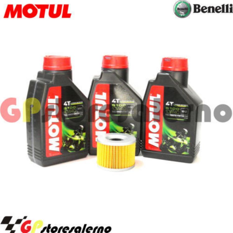 Immagine di KIT TAGLIANDO OLIO + FILTRO MOTUL 5100 10W40 3 LITRI BENELLI 350 RS DAL 1978 AL 1981