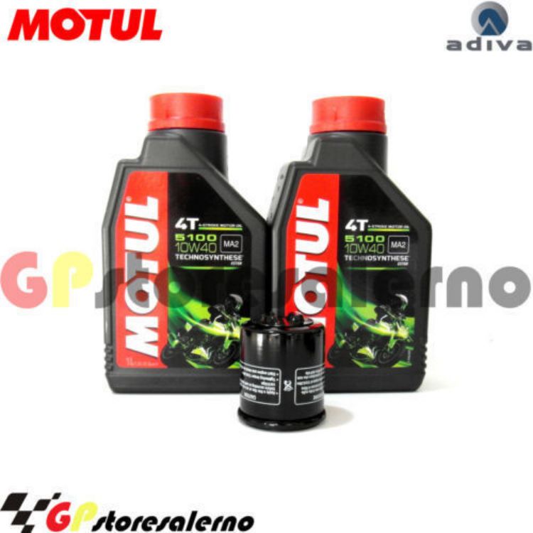 Immagine di KIT TAGLIANDO OLIO + FILTRO MOTUL 5100 10W40 2 LITRI ADIVA 125 AD DAL 2001 AL 2008