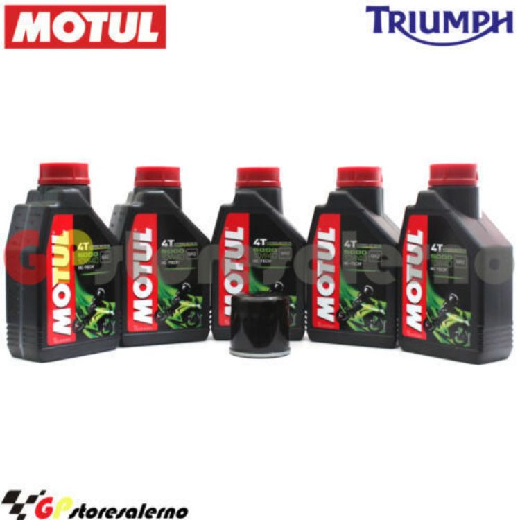 Immagine di KIT TAGLIANDO OLIO + FILTRO MOTUL 5000 10W40 5 LITRI TRIUMPH TROPHY 1200 DAL 2013 AL 2015