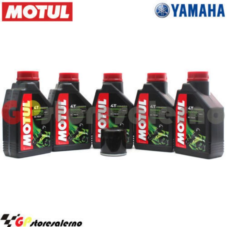 Immagine di KIT TAGLIANDO OLIO + FILTRO MOTUL 5000 10W40 5 LITRI YAMAHA YZF 1000 R1 60TH ANNIVERSARY EDITION 2016