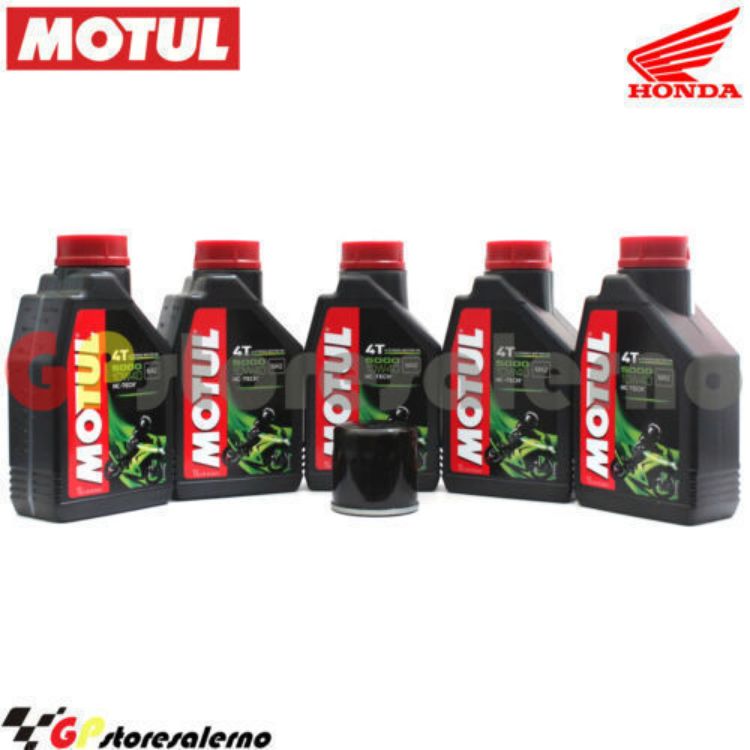Immagine di KIT TAGLIANDO OLIO + FILTRO MOTUL 5000 10W40 5 LITRI HONDA VT 1300 SABRE DAL 2010 AL 2015
