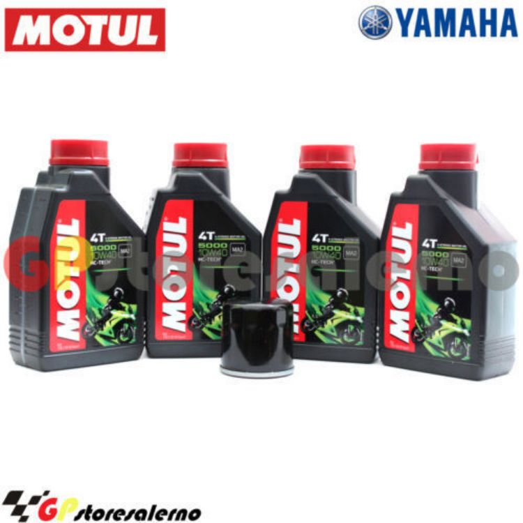 Immagine di KIT TAGLIANDO OLIO + FILTRO MOTUL 5000 10W40 4 LITRI YAMAHA FZ6 600 / FAZER DAL 2004 AL 2006