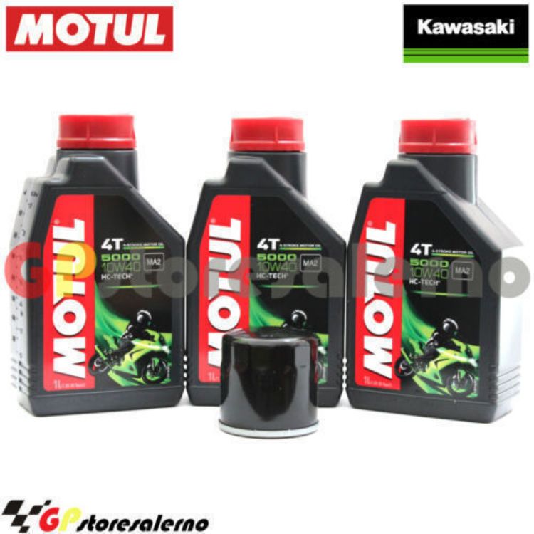 Immagine di KIT TAGLIANDO OLIO + FILTRO MOTUL 5000 10W40 3 LITRI KAWASAKI EX 400 NINJA ABS KRT 2019