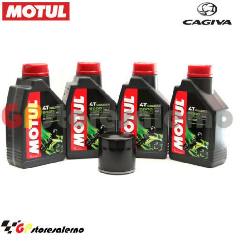 Immagine di KIT TAGLIANDO OLIO + FILTRO MOTUL 5000 10W40 4 LITRI CAGIVA 350 ALAZZURRA TL / GT DAL 1983 AL 1988