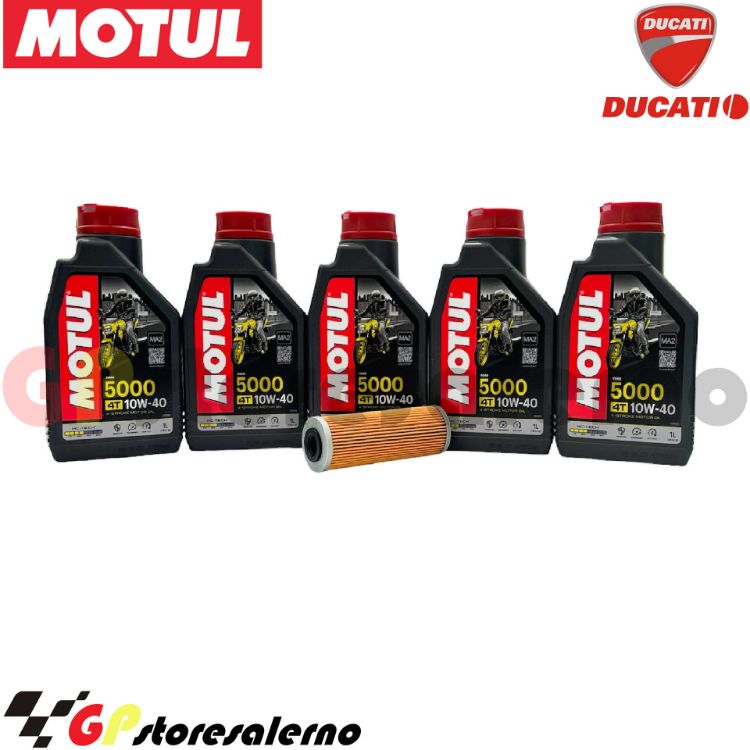 Immagine di KIT TAGLIANDO OLIO + FILTRO MOTUL 5000 10W40 4 LITRI DUCATI 1158 MULTISTRADA V4 / V4S DAL 2021 AL 2022