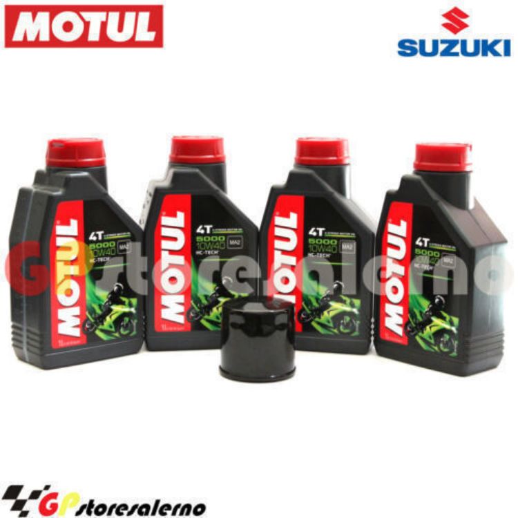 Immagine di KIT TAGLIANDO OLIO + FILTRO MOTUL 5000 10W40 4 LITRI SUZUKI GSX-R 1300 HAYABUSA DAL 1999 AL 2024