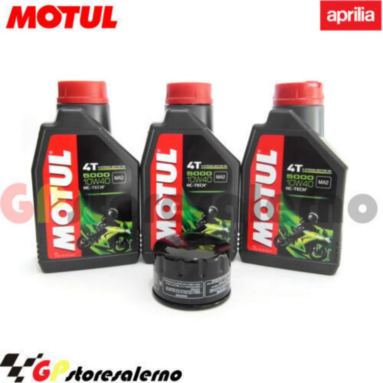 Immagine di KIT TAGLIANDO OLIO + FILTRO MOTUL 5000 10W40 3 LITRI APRILIA SL 750 SHIVER GT / ABS DAL 2009 AL 2015