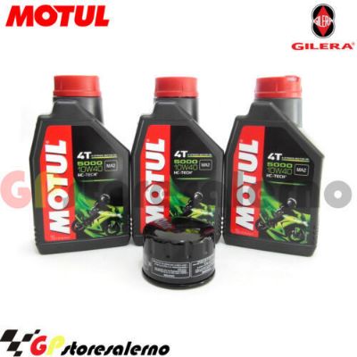 Visualizza i dettagli per KIT TAGLIANDO OLIO + FILTRO MOTUL 5000 10W40 3 LITRI GILERA 800 GP / GP CENTENARIO DAL 2008 AL 2014 Immagine di KIT TAGLIANDO OLIO + FILTRO MOTUL 5000 10W40 3 LITRI GILERA 800 GP / GP CENTENARIO DAL 2008 AL 2014
