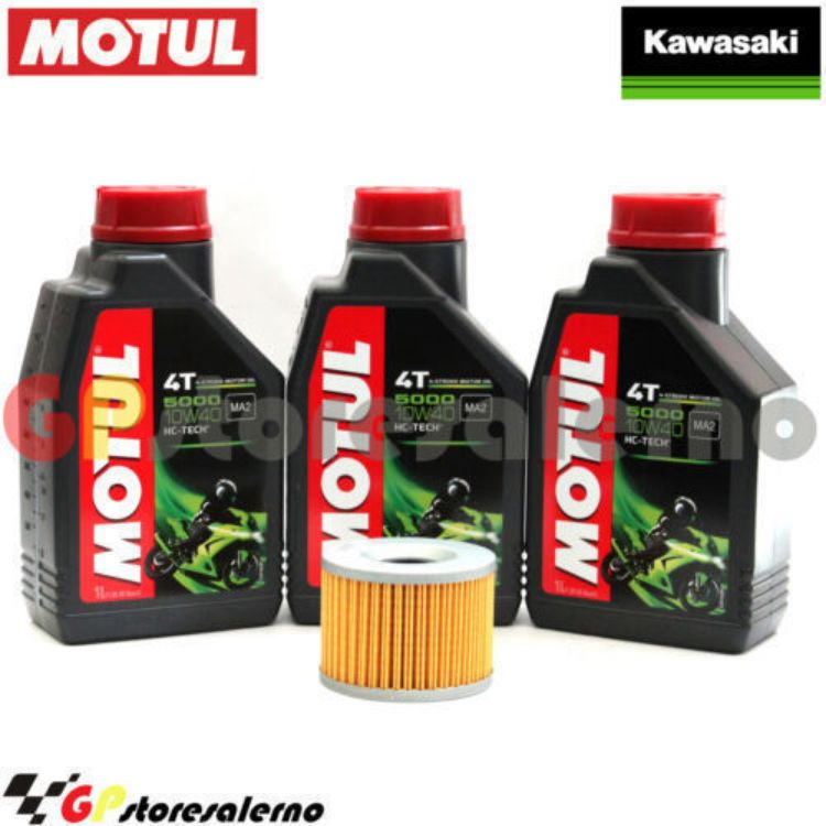 Immagine di KIT TAGLIANDO OLIO + FILTRO MOTUL 5000 10W40 3 LITRI KAWASAKI ZR 400 DAL 1983 AL 1985