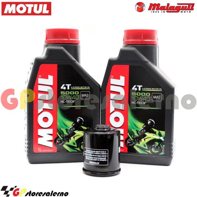 Immagine di KIT TAGLIANDO OLIO + FILTRO MOTUL 5000 10W40 2 LITRI MALAGUTI 180 MADISON R DAL 2001 AL 2002