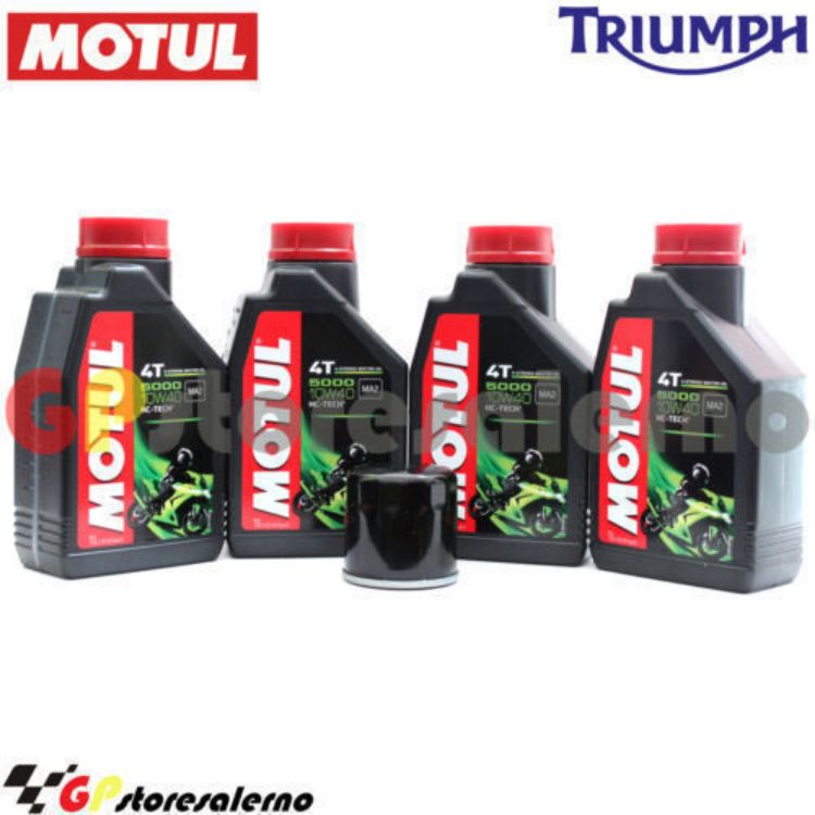 Immagine di KIT TAGLIANDO OLIO + FILTRO MOTUL 5000 10W40 4 LITRI TRIUMPH SPEED TRIPLE 1200 RR DAL 2021 AL 2024