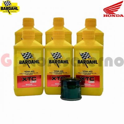 Visualizza i dettagli per KIT TAGLIANDO OLIO + FILTRO 6L BARDAHL XTC C60 10W40 HONDA GL 1800 GOLD WING DCT DAL 2021 AL 2024 Immagine di KIT TAGLIANDO OLIO + FILTRO 6L BARDAHL XTC C60 10W40 HONDA GL 1800 GOLD WING DCT DAL 2021 AL 2024