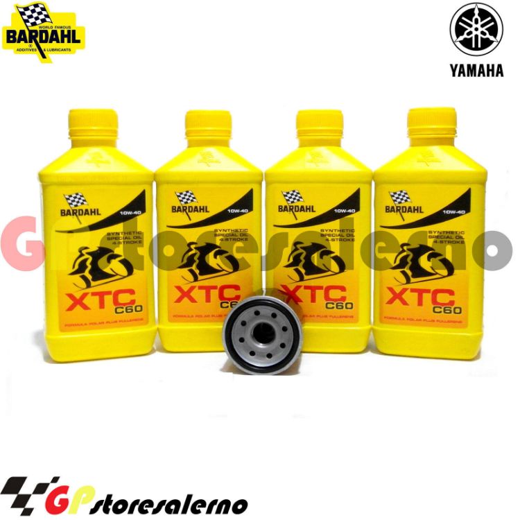 Immagine di KIT TAGLIANDO OLIO + FILTRO 4L BARDAHL XTC C60 10W40 YAMAHA 1000 YZF R1 50TH ANNIVERSARY EDITION 2012