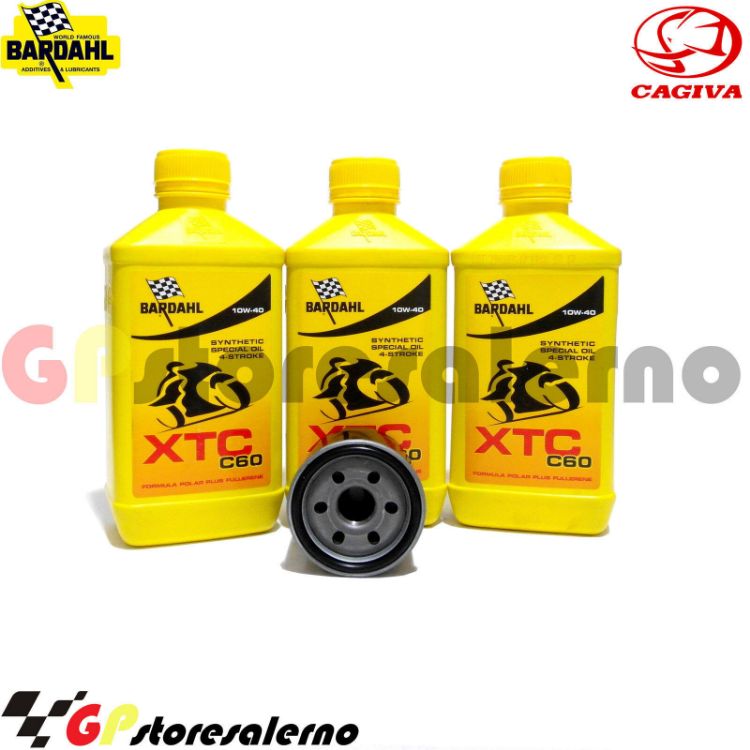 Immagine di KIT TAGLIANDO OLIO + FILTRO 3L BARDAHL XTC C60 10W40 CAGIVA 650 V-RAPTOR DAL 2001 AL 2004