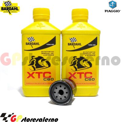 Visualizza i dettagli per KIT TAGLIANDO OLIO + FILTRO 2L BARDAHL XTC C60 10W40 PIAGGIO 300 VESPA GTS I.E. / SUPER / SUPERSPORT / TOURING DAL 2008 AL 2018 Immagine di KIT TAGLIANDO OLIO + FILTRO 2L BARDAHL XTC C60 10W40 PIAGGIO 300 VESPA GTS I.E. / SUPER / SUPERSPORT / TOURING DAL 2008 AL 2018