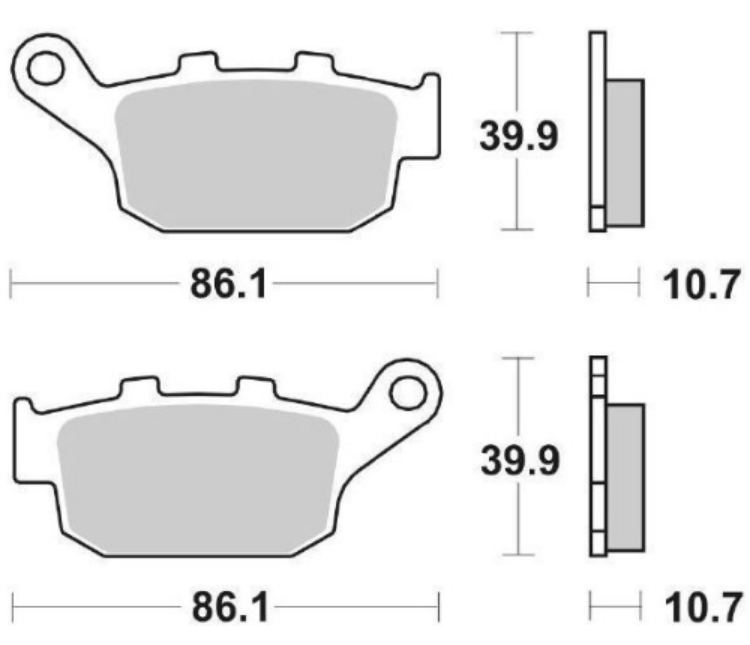 Immagine di 43020400 PASTIGLIE POSTERIORI ORGANICHE OGNIBENE TRIUMPH 600 SPEED FOUR DAL 2003 AL 2005