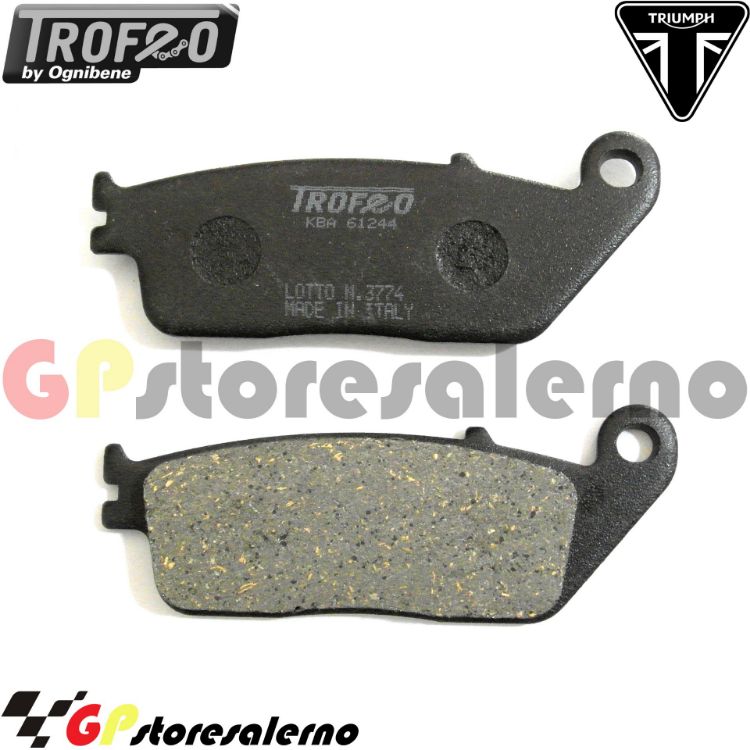 Immagine di 43020200 PASTIGLIE ANTERIORI ORGANICHE OGNIBENE TRIUMPH 675 STREET TRIPLE DAL 2007 AL 2017