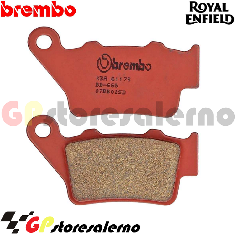 Immagine di 07BB02SD COPPIA PASTIGLIE FRENO POSTERIORI SINTERIZZATE BREMBO PER ROYAL ENFIELD 500 CLASSIC DAL 2017 AL 2020