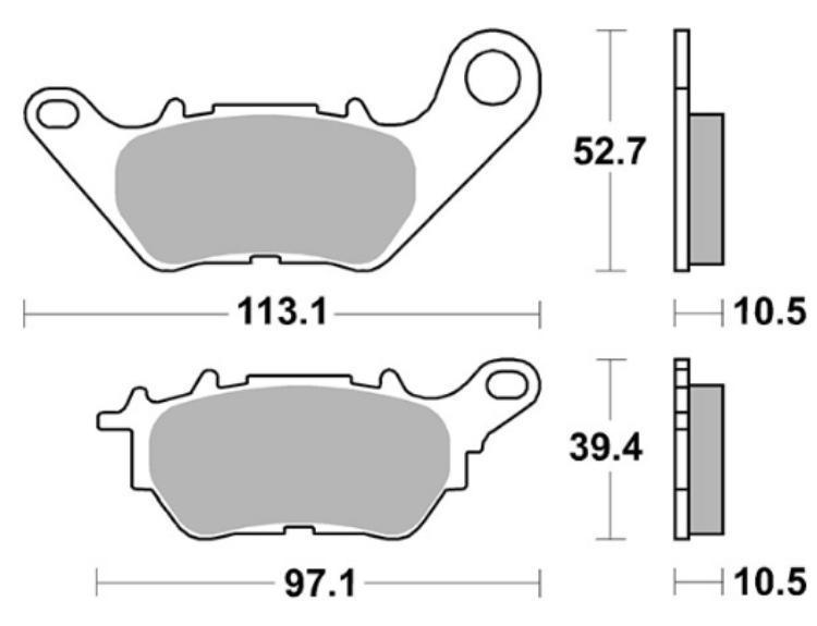 Immagine di 07YA53CC COPPIA PASTIGLIE FRENO POSTERIORI CARBON CERAMICHE BREMBO PER YAMAHA 300 321 MT03 DAL 2016 AL 2024