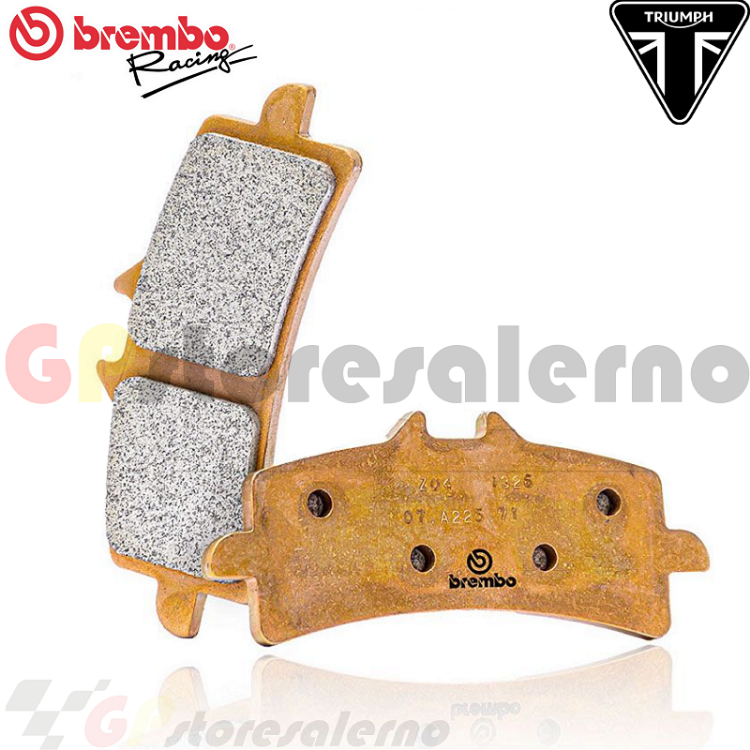 Immagine di M497Z04 COPPIA PASTIGLIE FRENO ANTERIORI RACING BREMBO Z04 PER TRIUMPH 765 STREET TRIPLE RS DAL 2017 AL 2023