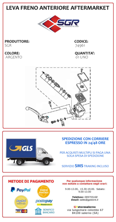 Immagine di 74961 LEVA FRENO ANTERIORE AFTERMARKET KAWASAKI 650 ER6-N ABS DAL 2006 AL 2008
