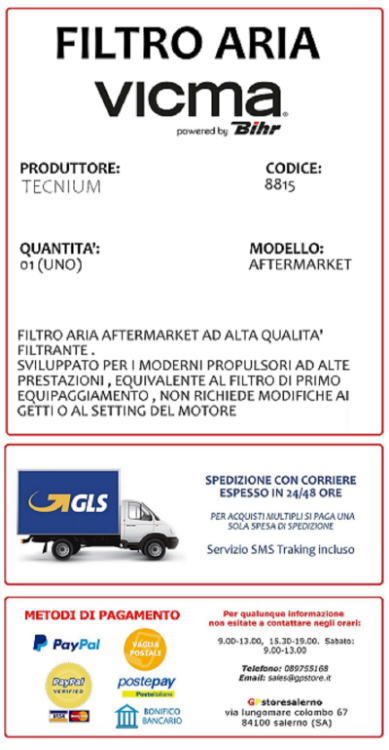 Immagine di 8815 FILTRO ARIA TECNIUM PER YAMAHA 1600 XV A WILD STAR DAL 1999 AL 2004