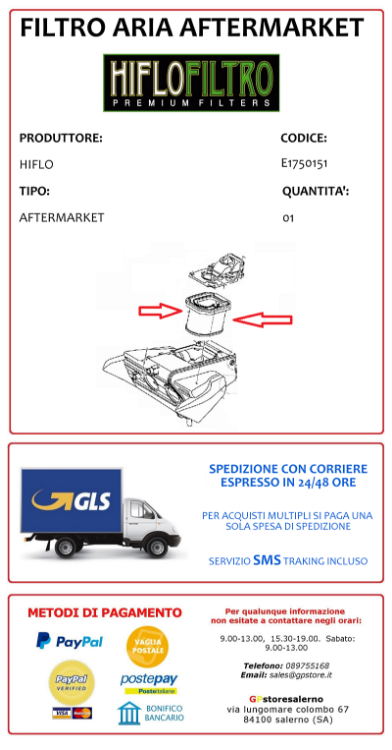 Immagine di HFA5015 FILTRO ARIA HIFLO PER KYMCO 300 X TOWN CITY DAL 2020 AL 2024