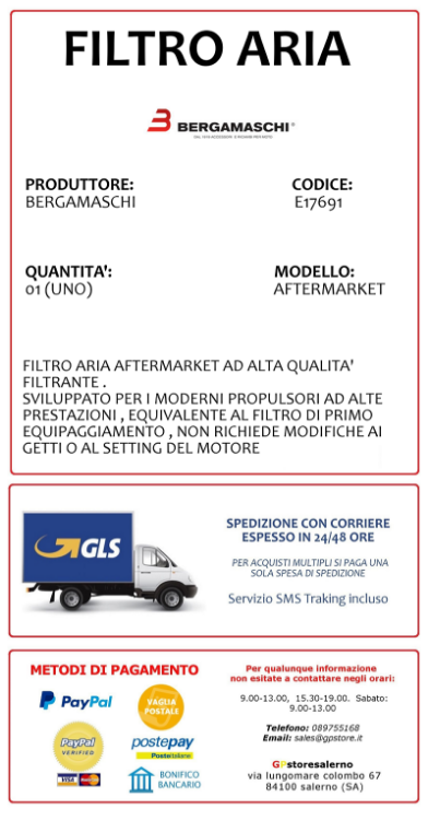 Immagine di E17691 FILTRO ARIA SINISTRO PER YAMAHA 400 YP R X MAX DAL 2013 AL 2020