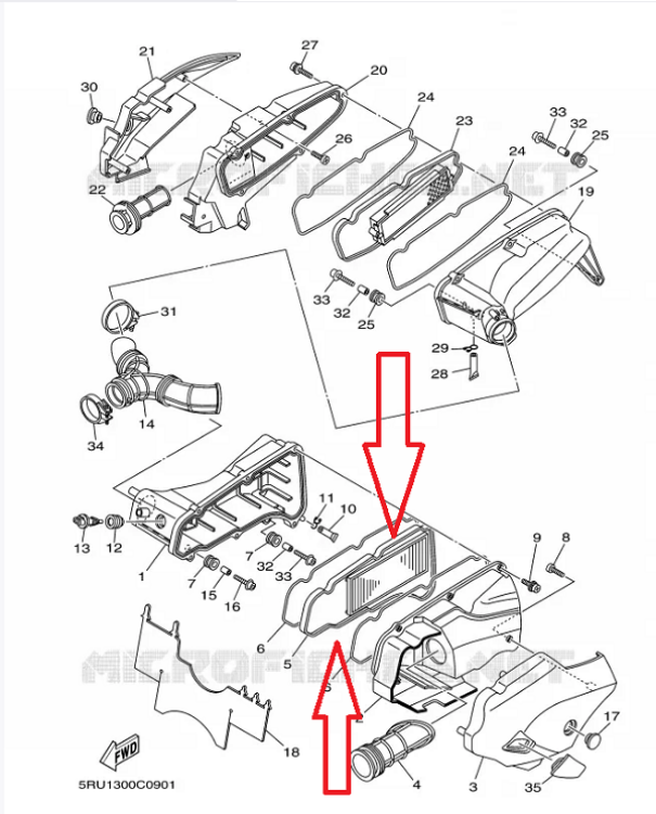 Immagine di E17691 FILTRO ARIA SINISTRO PER YAMAHA 400 YP R X MAX DAL 2013 AL 2020