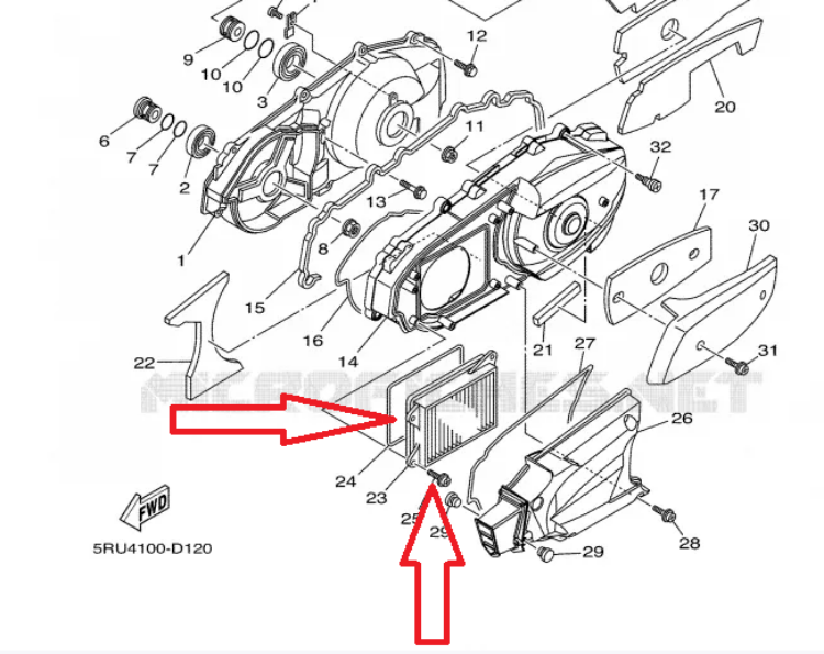 Immagine di 14515 FILTRO ARIA TRASMISSIONE PER YAMAHA 400 YP R X MAX DAL 2013 AL 2020
