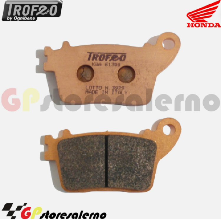 Immagine di 43032001 COPPIA PASTIGLIE FRENO POSTERIORI SINTERIZZATE OGNIBENE TROFEO HONDA 600 CB F HORNET DAL 2007 AL 2013