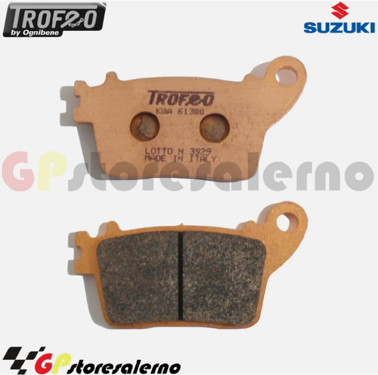 Immagine di 43032001 COPPIA PASTIGLIE FRENO POSTERIORI SINTERIZZATE OGNIBENE TROFEO SUZUKI 750 GSX R DAL 2011 AL 2017