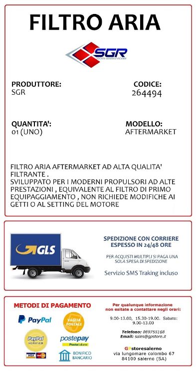 Immagine di 264494 FILTRO ARIA TECNIUM PER DUCATI 1100 MONSTER DAL 2008 AL 2013