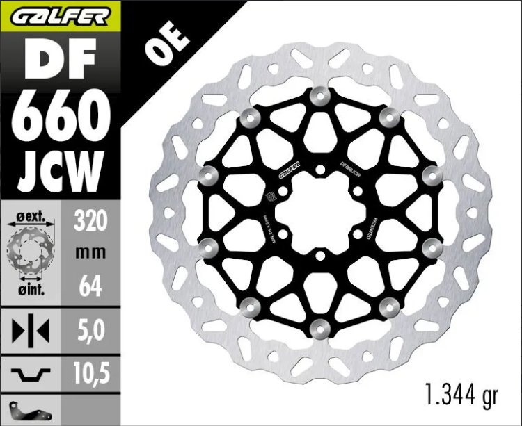 Immagine di DF660JCW COPPIA DISCHI WAWE MARGHERITA RACING FLOTTANTI PER APRILIA 1100 TUONO V4 RR 2015 2016