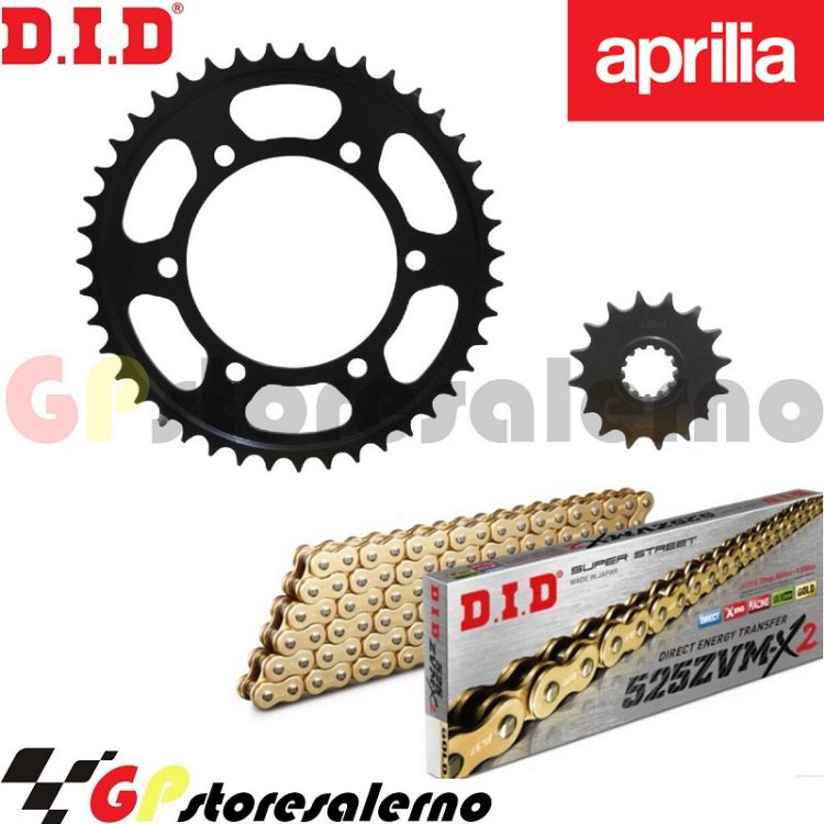 Immagine di 376141000 KIT TRASMISSIONE DID CATENA PASSO 525 ZVMX2 CORONA E PIGNONE 15/42 PER APRILIA 1100 TUONO V4 RR DAL 2015 AL 2020